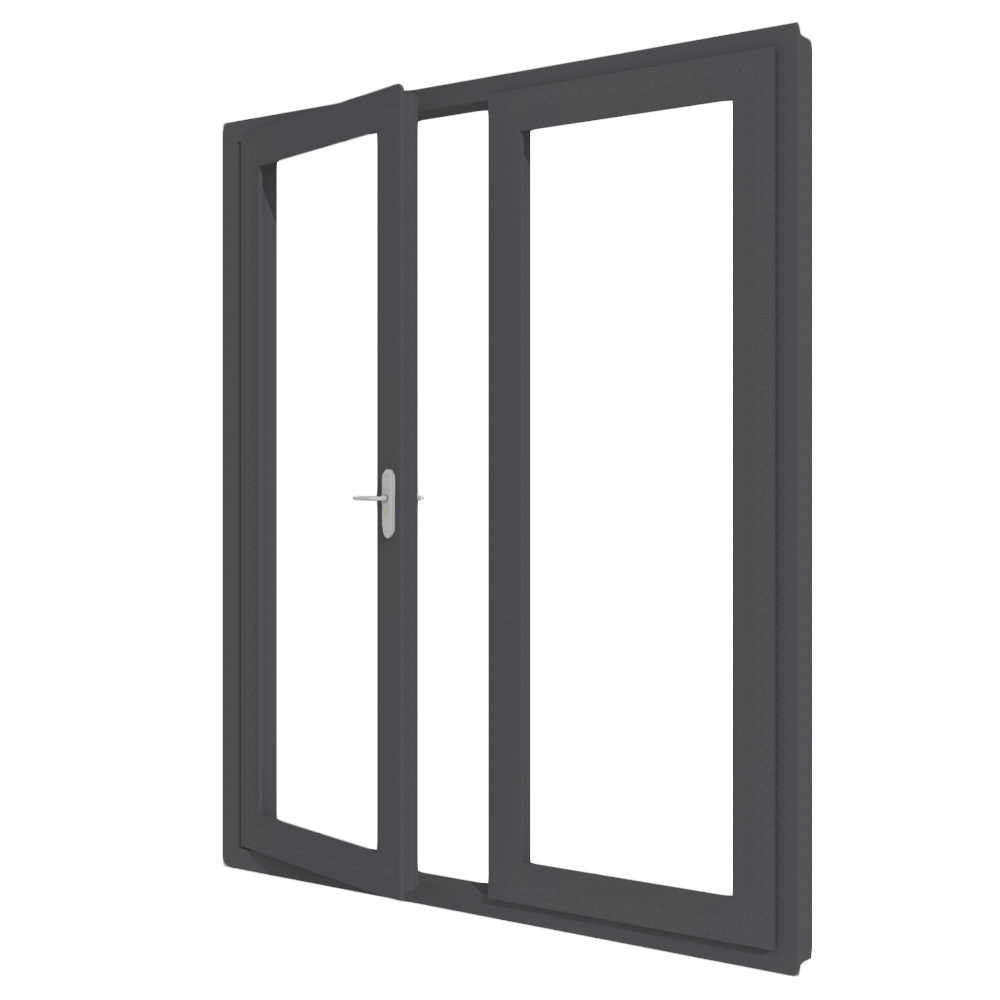 Aluminium Doppel-Drehtür (Stulp)