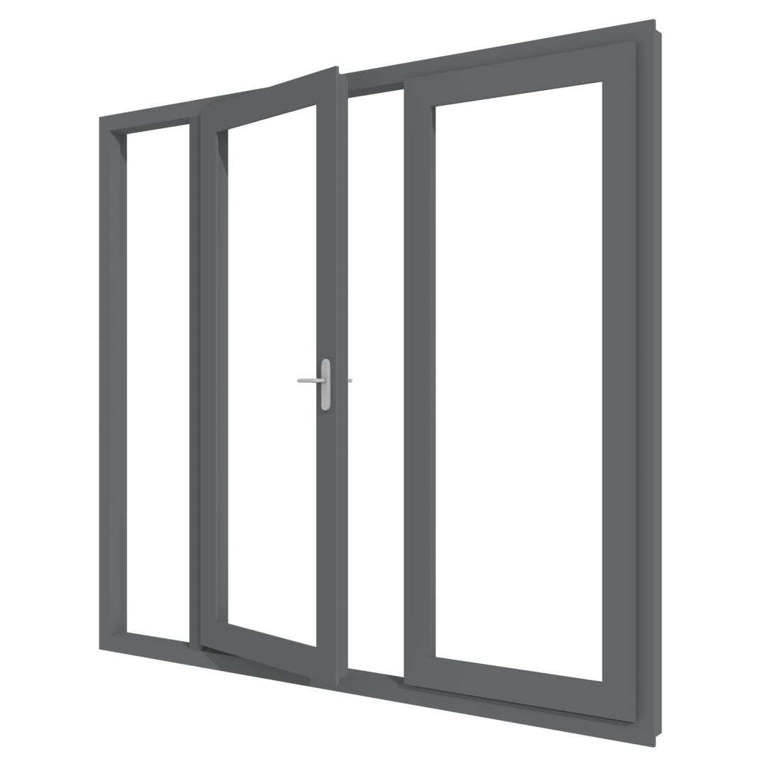 Aluminium Doppel-Drehtür (Stulp) Seitenlicht links