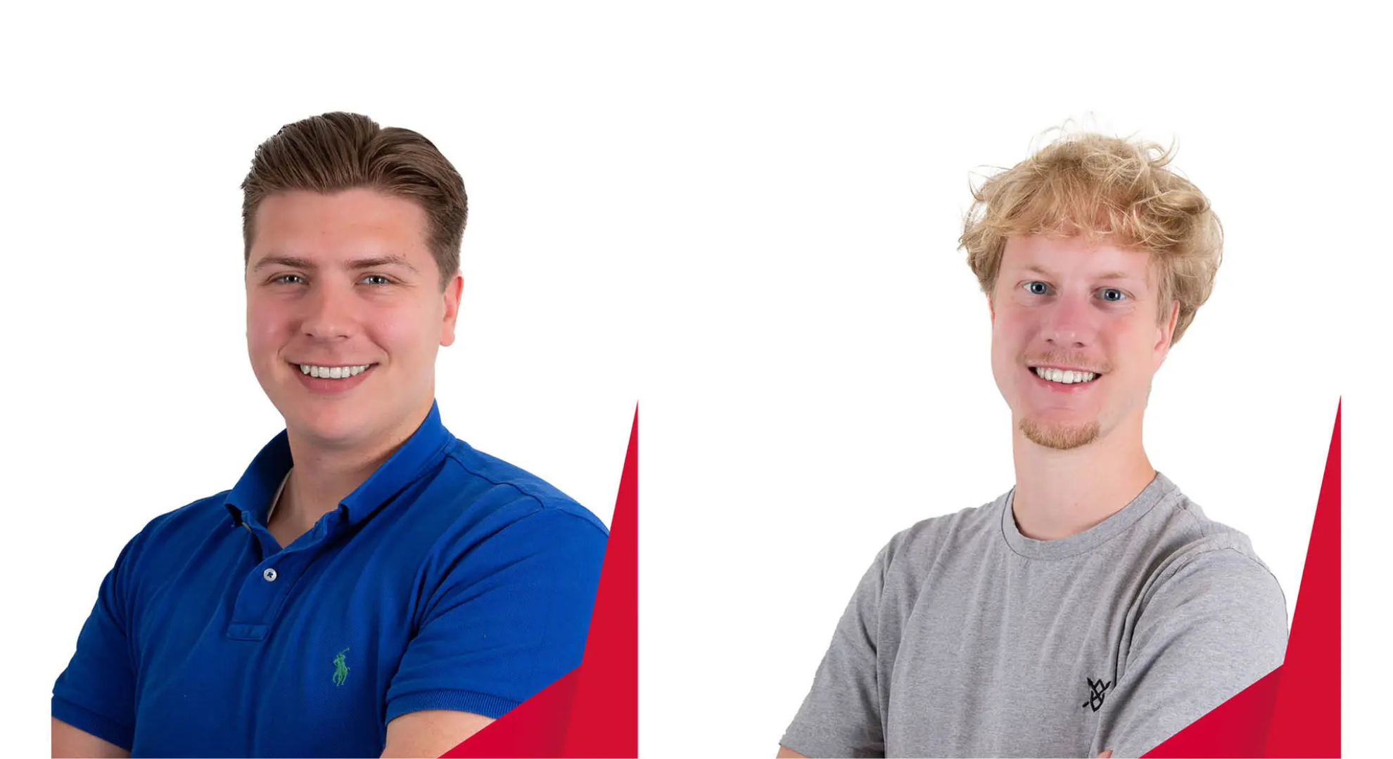 Zwei Männer mit verschränkten Armen vor weißem Hintergrund